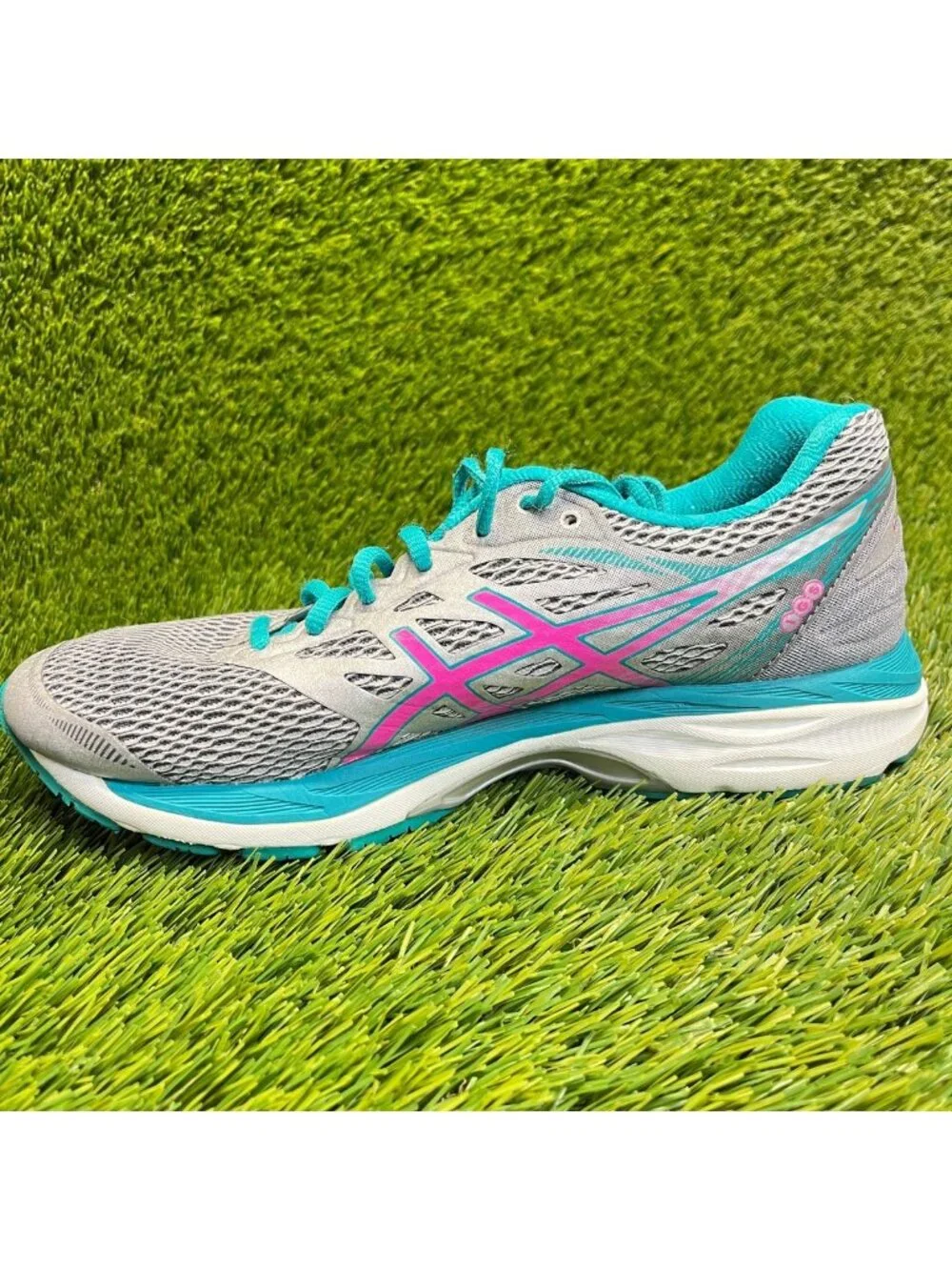 Asics Gel-Cumulus 18 Womens Size 8.5 Gray Blue Athletic Running Shoes Sneakers